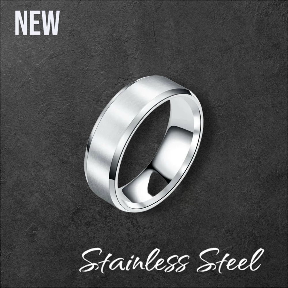 New Exclusively Fancy Mens Stainless Steel 316L Wedding Ring Jewelry Size 7